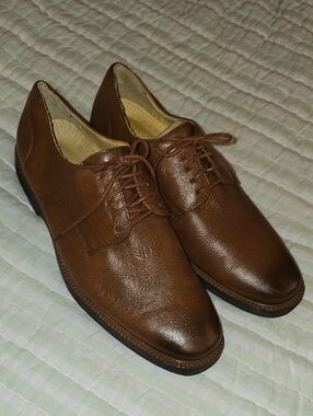 Belvedere Harvard Men's Brown Leather Derby Shoes – Classic Lace-Up Oxfords 10.5